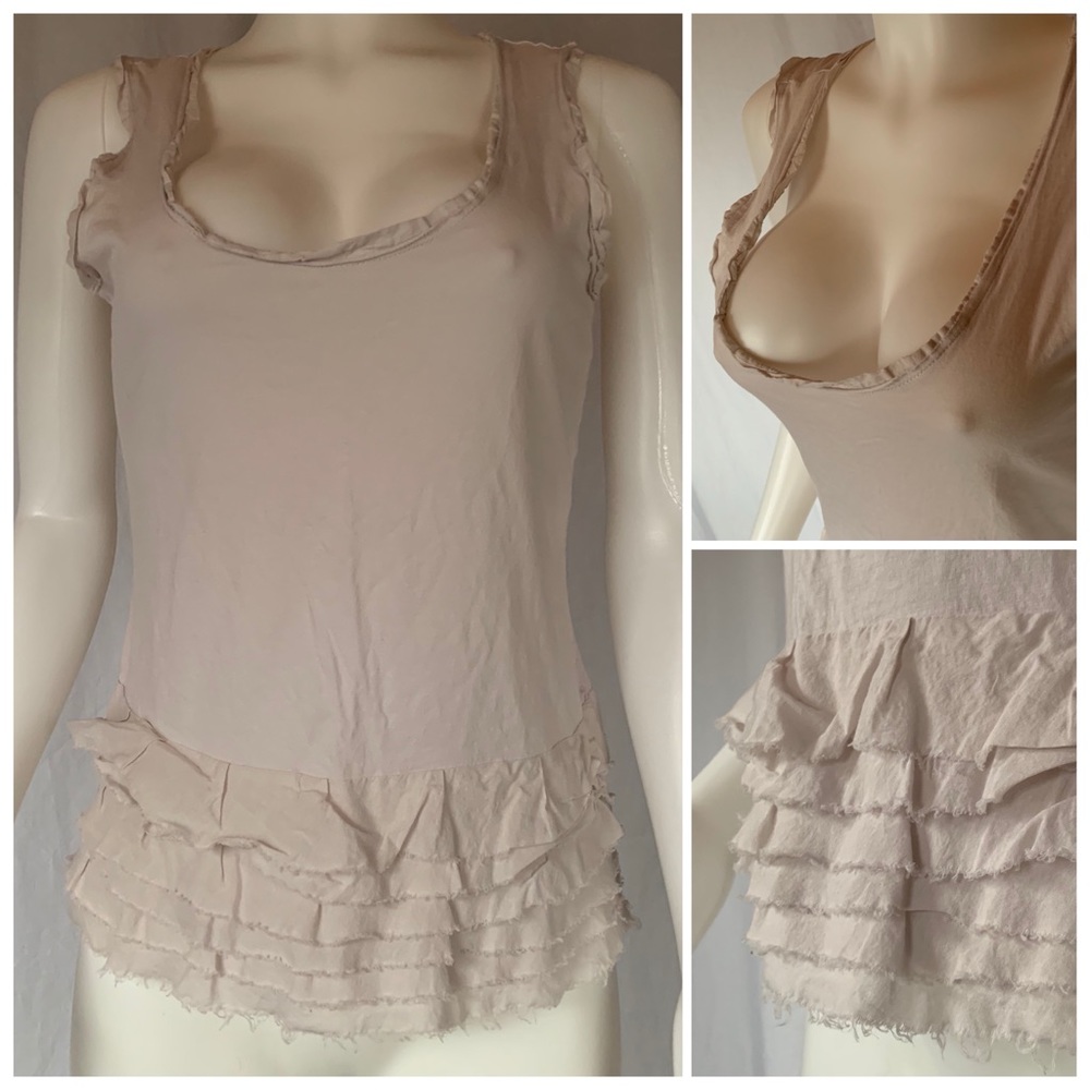 Adrienne Vittadini Pima cotton ruffled tank top